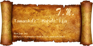 Tamaskó Mahália névjegykártya